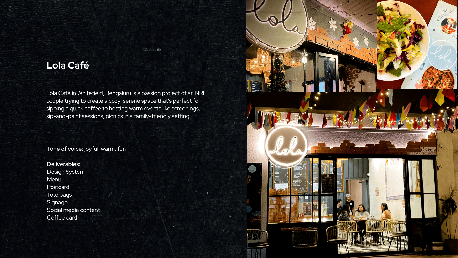 Lola Café visual board 2